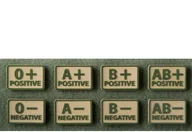 Odzież taktyczna i umundurowanie - Helikon tex Emblemat GRUPA KRWI (komplet - 2szt.) - PVC - Beż - 0/Rh- (OD-BLP-RB-13-N04) - miniaturka - grafika 1
