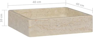 vidaXL Lumarko Umywalka, kremowa, 40x40x10 cm, marmurowa! 149168 - Umywalki - miniaturka - grafika 12