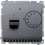 Regulatory i termostaty - KONTAKT. Regulator-temperatury-z-czujnikiem-wewnętrznym-16A-230V~-Montaż-gniazda-na-wkręty-do-puszki-srebrny-mat BMRT10W.02/43 - miniaturka - grafika 1