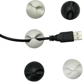 Przyborniki na biurko - DRect Ateneum Uchwyt do kabli samoprzylepny biały - miniaturka - grafika 1