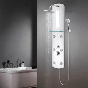 VidaXL Panel prysznicowy, 25 x 43 x 120 cm, srebrny - Panele prysznicowe - miniaturka - grafika 2