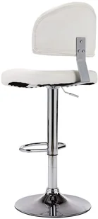 vidaXL Stołek barowy, biały, sztuczna skóra - Taborety i hokery - miniaturka - grafika 4