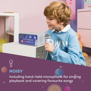 Auna Kidsbox Space CD Boombox, odtwarzacz CD, bluetooth, FM, USB, wyświetlacz LED, szary KBB-088-KidsboxSpace - Inne akcesoria audio-wideo - miniaturka - grafika 6