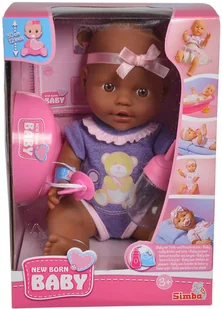 Simba New Born Baby czarnoskóry bobas - Lalki dla dziewczynek - miniaturka - grafika 3