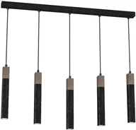 Lampy sufitowe - Milagro Lampa wisząca SOLO SAWN BLACK PATINATED WOOD 5x mini GU10 MLP7471 - miniaturka - grafika 1