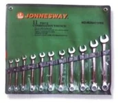 Klucze i nasadki - Jonnesway Klucze płasko-oczkowe calowe komplet 11szt. - miniaturka - grafika 1