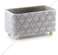 Donice - Donica z betonu dekoracyjnego na drewnianych nogach 26x14 cm - z kolekcji ETNO - miniaturka - grafika 1