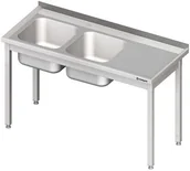 Stoły gastronomiczne - Stalgast Stół ze zlewem 2-kom.(l),bez półki 1400x700x850 mm skręcany 980797140 - miniaturka - grafika 1