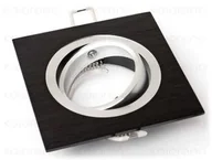 Oprawy, klosze i abażury - KOLORENO Oprawa Halogenowa Led Sufitowa Kwadrat Ruchoma Aluminium Szczotkowane Czarny OS_SC_A_R_SZCZO_CZAR - miniaturka - grafika 1