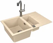 Zlewozmywaki - Alveus Cadit 70 Zlewozmywak granitowy półtorakomorowy 79x50 cm terra 1131358 - miniaturka - grafika 1