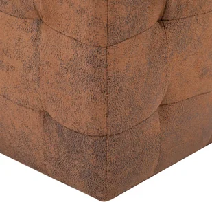 shumee Pufy 2 szt. brązowe 30 x 30 x 30 cm sztuczna skóra zamszowa - Nocniki - miniaturka - grafika 6