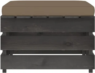 vidaXL Modułowy stołek z poduszką impregnowane na szaro drewno 3068140 - Pufy i podnóżki - miniaturka - grafika 4