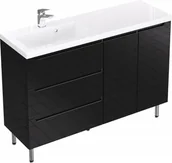 Szafki łazienkowe - Furni Szafka z Umywalką Stojąca ETHOS 120 cm SZ D L BLACK ETHC UM ST 120 SZ D L - miniaturka - grafika 1