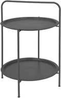Ławy i stoliki kawowe - Ambiance Stolik kawowy METALOWY szary modern LOFT okrągły 2-poziomowy stolik nocny 340135 - miniaturka - grafika 1