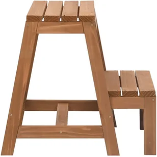 vidaXL Lumarko Składany taboret ze stopniem, lite drewno jodłowe 315299 - Akcesoria łazienkowe - miniaturka - grafika 3