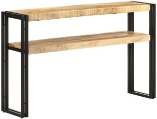 VidaXL Lumarko Stolik konsolowy, 120 x 30 x 75 cm, surowe drewno mango 321099 VidaXL - Ławy i stoliki kawowe - miniaturka - grafika 8