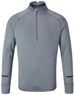 Bluzy sportowe męskie - RONHILL RONHILL Bluza biegowa męska TECH PRISM 1/2 ZIP TEE szara - miniaturka - grafika 1