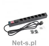 Listwy zasilające - Triton Listwa zasilająca/przeciwprzepięciowa 19 RAB-PD-X12-A1 7 gniazd w standardzie DIN max 16 A przewód 3 x 1 5 mm o długości 2 m wtyk DIN49441 16 A kolor czarny RA - miniaturka - grafika 1