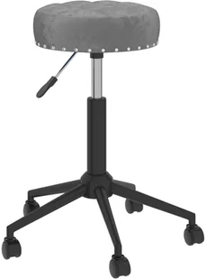 vidaXL Obrotowe krzesło biurowe, ciemnoszare, tapicerowane aksamitem - Taborety i hokery - miniaturka - grafika 4