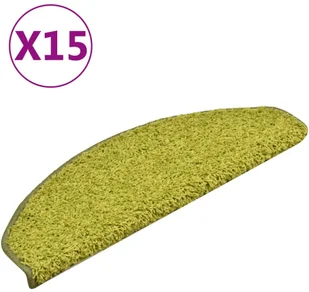vidaXL Nakładki na schody, 15 szt., zielone, 65x21x4 cm - Dywany - miniaturka - grafika 2