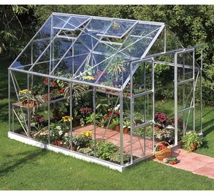Halls szklarnia Magnum 108 8,3 m 2,57 x 3,22 m) srebrna + baza - Szklarnie ogrodowe - miniaturka - grafika 4