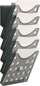 Pojemniki biurowe - Helit Helit H6103108 - ścienny pojemnik na prospekty"the grid wall" 5 x DIN A4, szary przezroczysty H6103108 - miniaturka - grafika 1