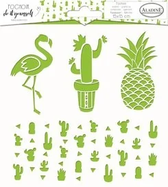 Aladine Szablon, flaming i kaktusy - Scrapbooking - miniaturka - grafika 2