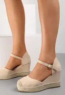 Sandały damskie - Beżowe Sandały Ampatea - miniaturka - grafika 1