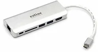 Adaptery i przejściówki - Roline 12.02.1037 stacja dokująca USB typu C, HDMI 4K, USB 3.0, SD/MicroSD, Gigabit Ethernet srebrna 12021037 - miniaturka - grafika 1