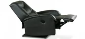 Fotele - Halmar Fotel rozkładany wypoczynkowy JEFF czarny eco skóra - miniaturka - grafika 1