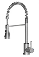 Baterie kuchenne - STEINER Bateria zlewozmywakowa stalowa SALMA z wyciąganą wylewką sprężyna kolor stal szczotkowana - miniaturka - grafika 1