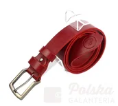 Paski - BACHOWSKI (PL) Pasek Skórzany BACHOWSKI (PL) CZERWONY Gładki Skóra Licowa EXTRA 40 mm - miniaturka - grafika 1