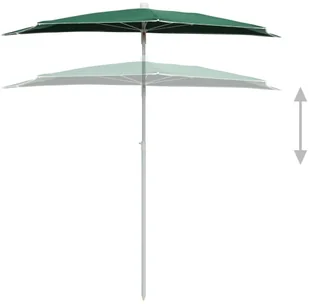 vidaXL Półokrągły parasol ogrodowy na słupku, 180x90 cm, zielony 315560 - Parasole ogrodowe - miniaturka - grafika 4