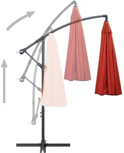 vidaXL Wiszący parasol, terakotowy, 3 m, aluminiowy słupek vidaXL - Parasole ogrodowe - miniaturka - grafika 5