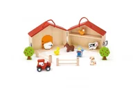 Figurki dla dzieci - Viga Toys Dwupiętrowa Farma Drewniana Viga Toys Zagroda Zwierzęta Figurki 13 Elementów 51618 - miniaturka - grafika 1