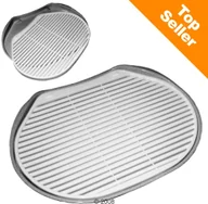 Kuwety dla kotów - No Brand Wycieraczka Soft Touch Track Matt Srebrna - miniaturka - grafika 1