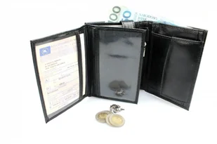 Elkor (PL) Portfel Skórzany (PL) Skóra Licowa Duży Pionowy Bez Zapięcia Dwa Skrzydełka Górna Zapinka Wewnątrz EL127 - Portfele - miniaturka - grafika 3