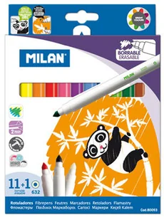 MILAN 80093 Flamastry - 11 kolorów + 1 flamaster do usuwania kolorów 80093 - Flamastry - miniaturka - grafika 4