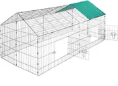 Klatki dla gryzoni - tectake Klatka dla królików z osłoną przeciwsłoneczną - zielony 402420 - miniaturka - grafika 1