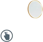 Lampy ścienne - QAZQA Okrągłe lustro łazienkowe w kolorze złotym z LED ze ściemniaczem dotykowym - Miral - miniaturka - grafika 1