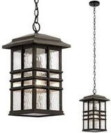 Lampy ogrodowe - Kichler Industrialna LAMPA wisząca KL-BEACON-SQUARE8-OZ Elstead prostokątna OPRAWA szklany ZWIS latarenka zewnętrzna IP44 brąz KL-BEACON-SQUARE8-OZ - miniaturka - grafika 1