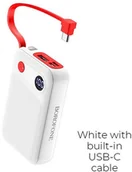 Powerbanki - BOROFONE Borofone power bank 10 000 mAh 37Wh z wyświetlaczem LCD i kablem USB-C biały BFO-BT24-C-W - miniaturka - grafika 1