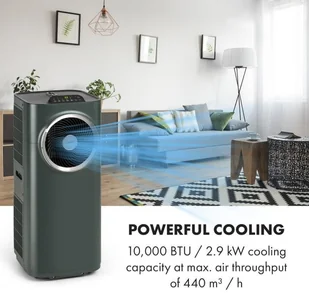 Klarstein Kraftwerk Smart 10K, klimatyzator 3 w 1, 10 000 BTU, sterowanie przy użyciu aplikacji, antracytowy ACO15-Kraftwerk10K B - Klimatyzatory - miniaturka - grafika 3