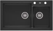 Zlewozmywaki - AXIS GROUP Zlew A-Point 140 2-komorowy czarny - miniaturka - grafika 1