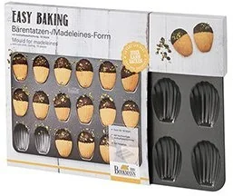 Birkmann kształt łapy niedźwiedzia-/Madeleine-Easy baking blacha do pieczenia, nierdzewna, szara, 1.4 x 36.8 x 10 cm, 4-jednostek 881525 - Formy do ciast - miniaturka - grafika 2