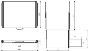 Delta poznan REGULOWANA SZUFLADA DO KLAWIATURY I MYSZKI P19R/350/B-KM P19R/350/B-KM - Szafy rack - miniaturka - grafika 5