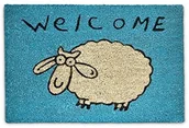 Wycieraczki - Relaxdays wycieraczka kokosowa z motywem owcy, z napisem: Welcome (produkt niedostępny w polskiej wersji językowej), 40x60 cm, spodnia strona z przeciwpoślizgową warstwą PCW, do pomieszczeń i na zew 10017712 - miniaturka - grafika 1