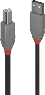 Lindy 36673 Kabel USB 2.0 A-B czarny Anthra Line 2m LY-36673 - Kable USB - miniaturka - grafika 3