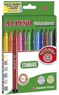 Alpino Flamastry Standard 12 kolorów - Kredki, ołówki, pastele i pisaki - miniaturka - grafika 3