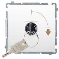 Wyłączniki światła i elektryczne - Kontakt Kontakt_Simon Łącznik chwilowy jednobiegunowy z kluczem. 2 pozycyjny. 0-I styk N/O. Możliwość wyjęcia klucza tylko w pozycji 0 biały BMP1K.01/11 - miniaturka - grafika 1